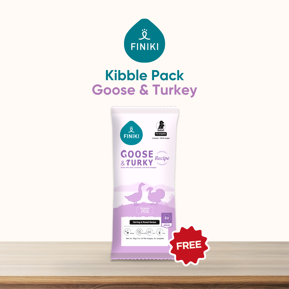 Goose & Turkey Kibble (Grain & Gluten free) 35g (Sample)